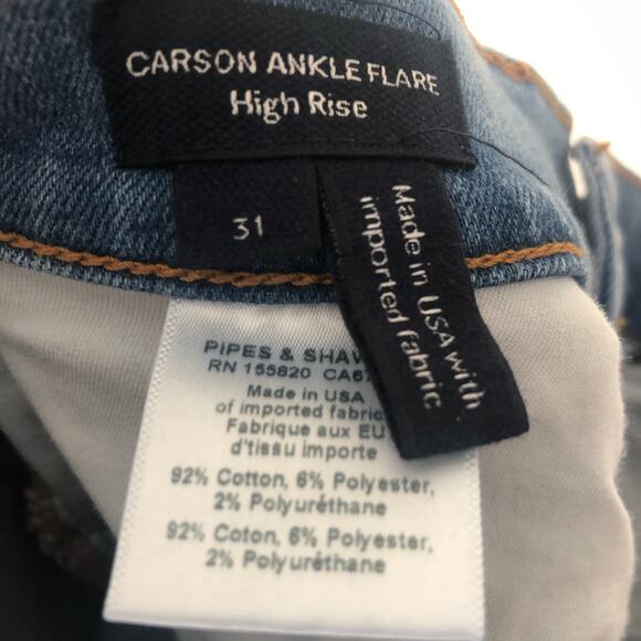 Veronica Beard Womens Carson Ankle Flare High Rise Jeans Blue Size 31 NWT - Picture 12 of 12
